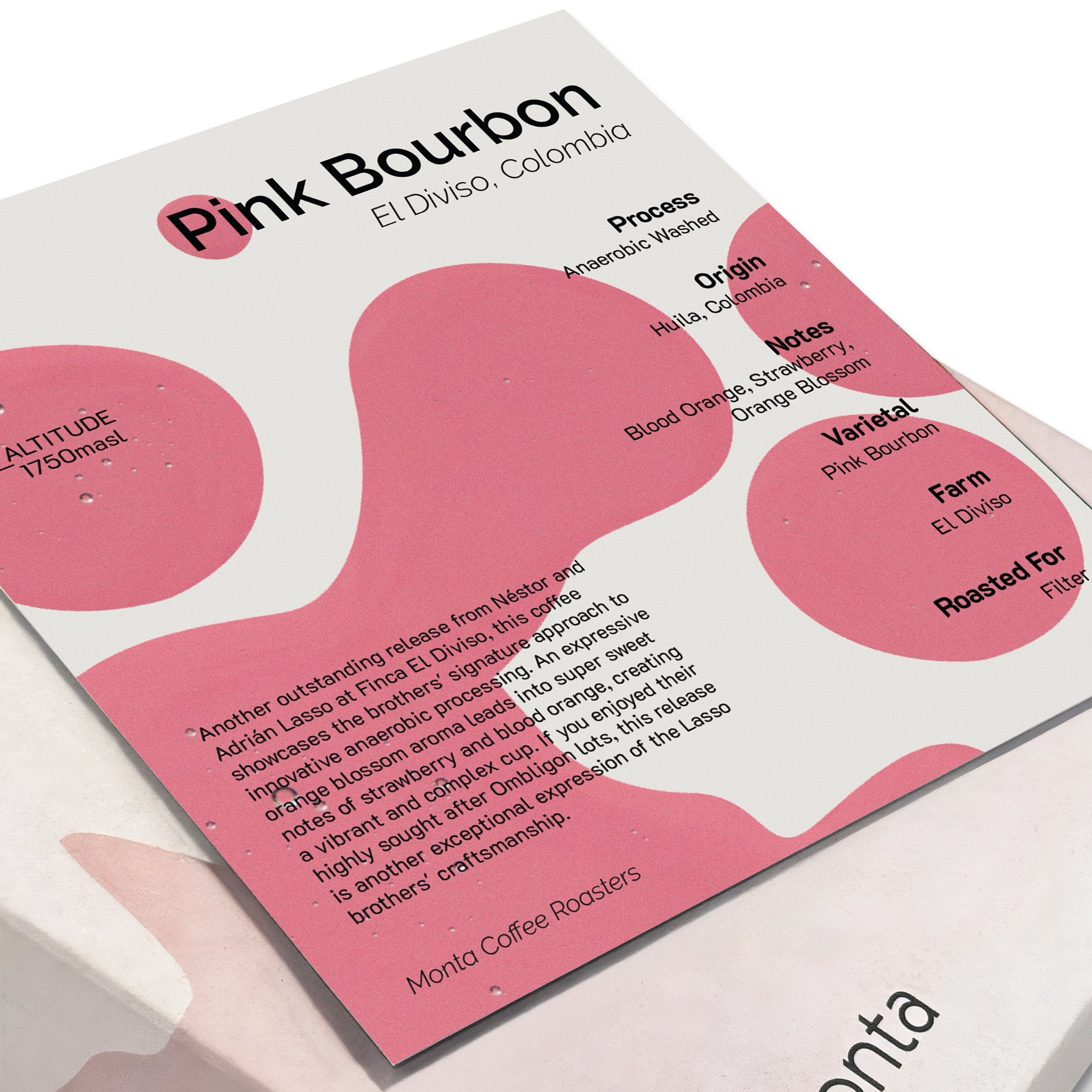 Colombia —Nestor & Adrian Lasso — Finca El Diviso— Pink Bourbon Anaerobic Washed